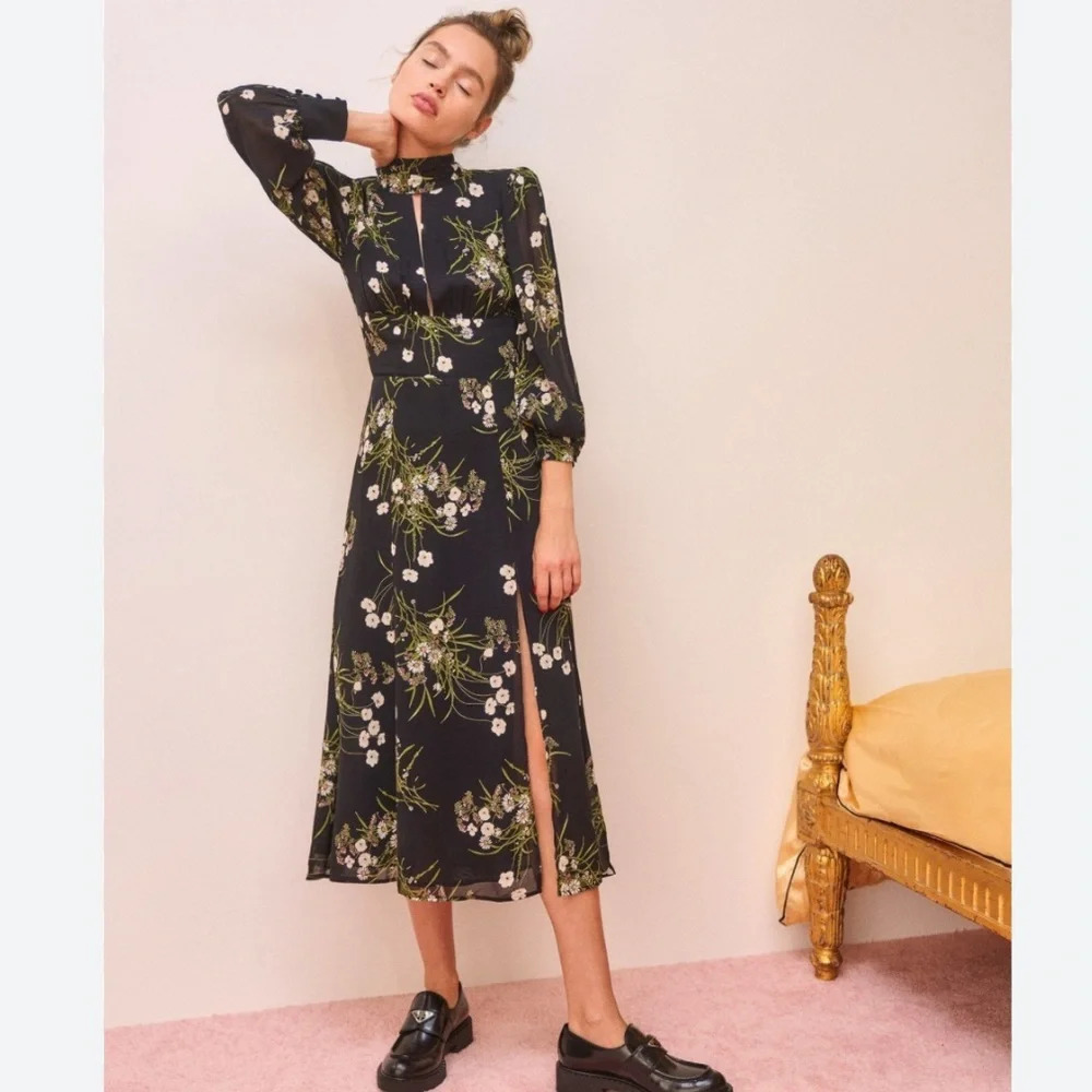 Reformation Rosewood Flora Midi Dress NWT 4